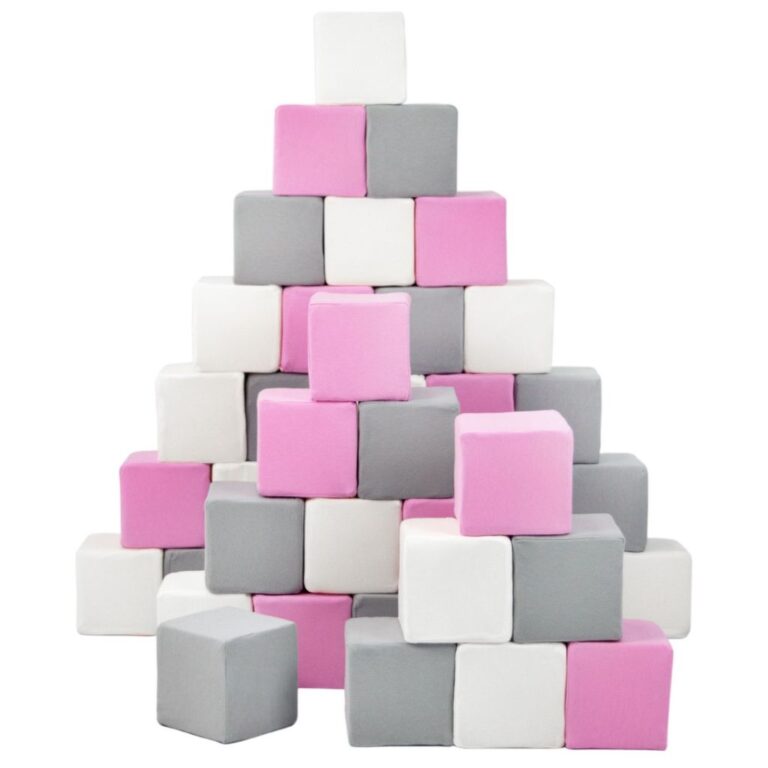 Schaumstoff Bausteine 45 weiß grau rosa Jindl