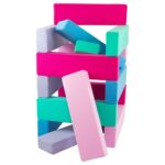 Foam bouwblokken blauw roze donkerroze lila groen
