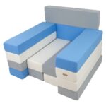 Foam bouwblokken wit blauw grijs stoel Jindl