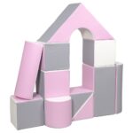 Schaumstoffblöcke Schloss rosa und grau