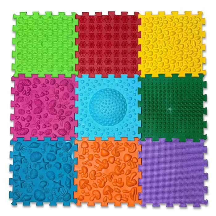 Strukturmatte Satz von 9 Sensorische Strukturmatten 9-teilig inkl. Gleichgewichtsregel - Image 1