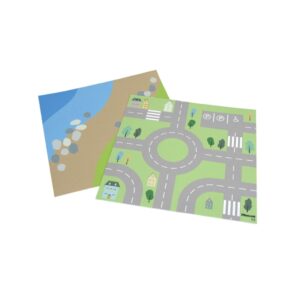 Betzold Teppich für einen Bodenspieltisch - 2er-Set - Stadt inkl. Infrastruktur - Landschaft