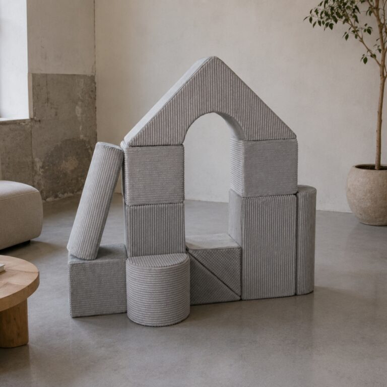 Schaumstoffburg Jindl® mit grauem Cordbezug