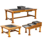 Wasser- und Matschtisch aus Holz, 3er-Set