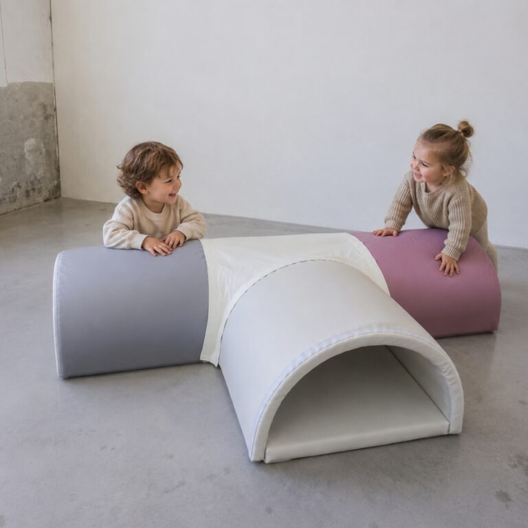 Spielset - Schaumstoffbausteine Jindl T-Tunnel Grau - Rosa - Weiß - im Tunnel