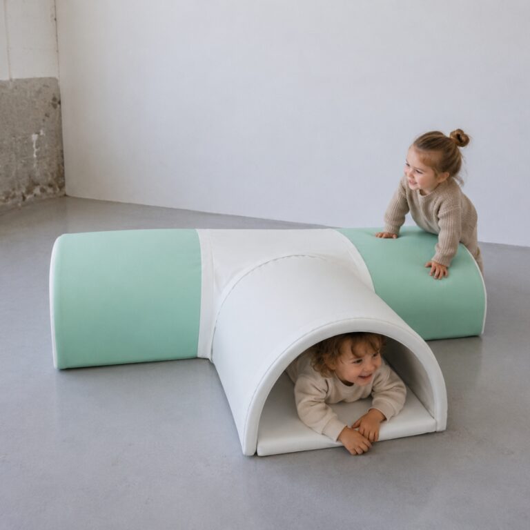 Spielset - Schaumstoffbausteine Jindl T-Tunnel Mint - Weiß - im Tunnel