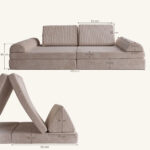 Afmeting speelbank cord Beige