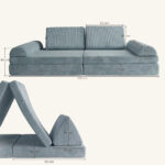 Afmeting speelbank cord marineblauw