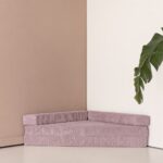 Vorderansicht des Jindl Cord Ecksofas in Altrosa