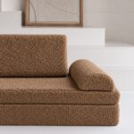 Rechte Seitenansicht des Jindl Teddy Spielsofas in Braun