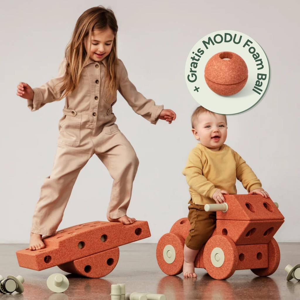 Bouwset Explorer Kit MODU Burnt Orange - Dusty Green + gratis foam ball Bouwset Explorer Kit MODU Burnt Orange - Dusty Green + gratis foam ball