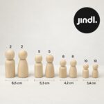 Jindl Holzfiguren-Set mit 50 Figuren – Größenübersicht