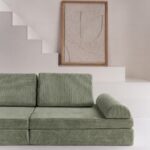 Rechte Seite des Jindl Cord Spielsofas in Olivgrün