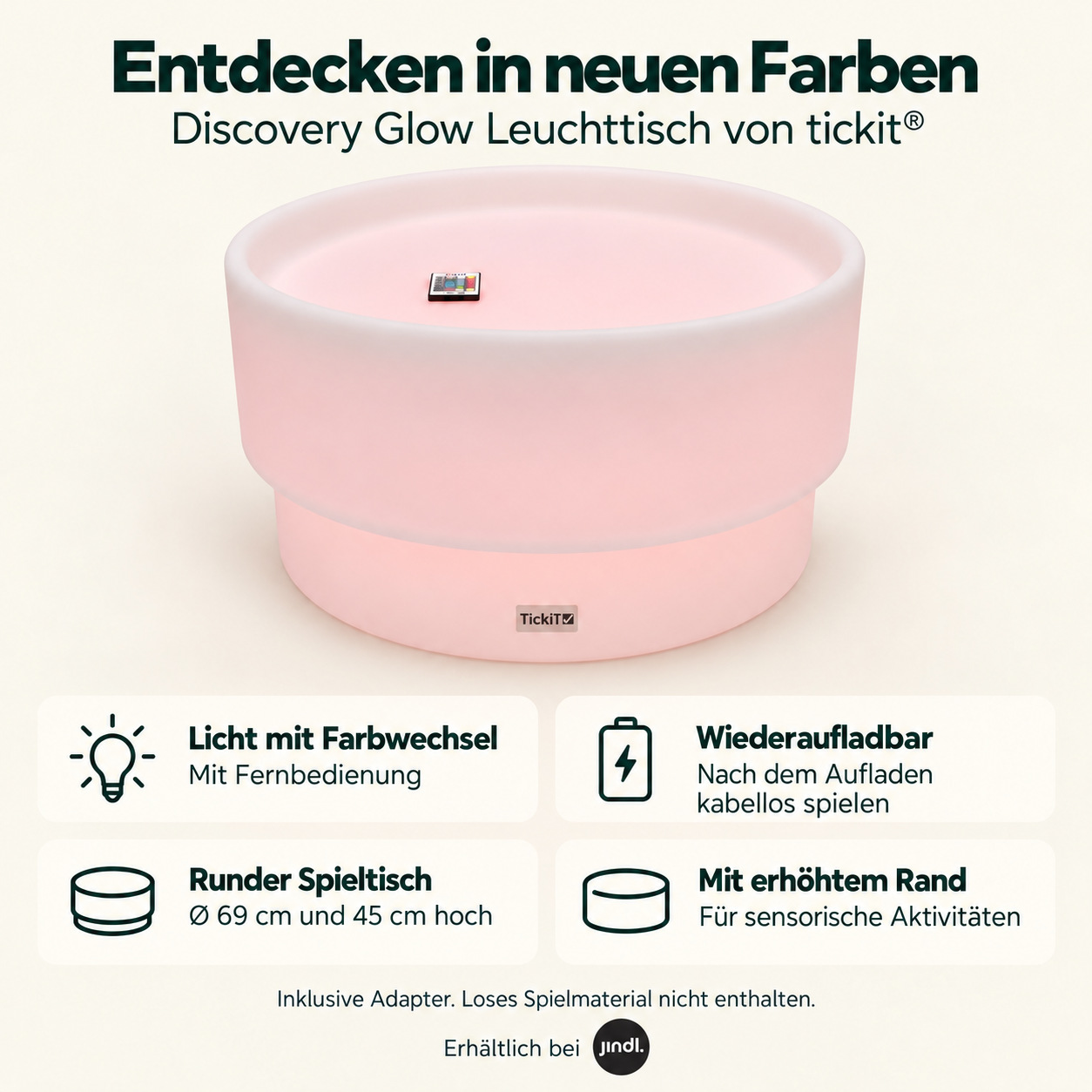 Sensorischer Leuchttisch Tickit | Discovery Glow | Vorteile und Produktmerkmale auf Deutsch