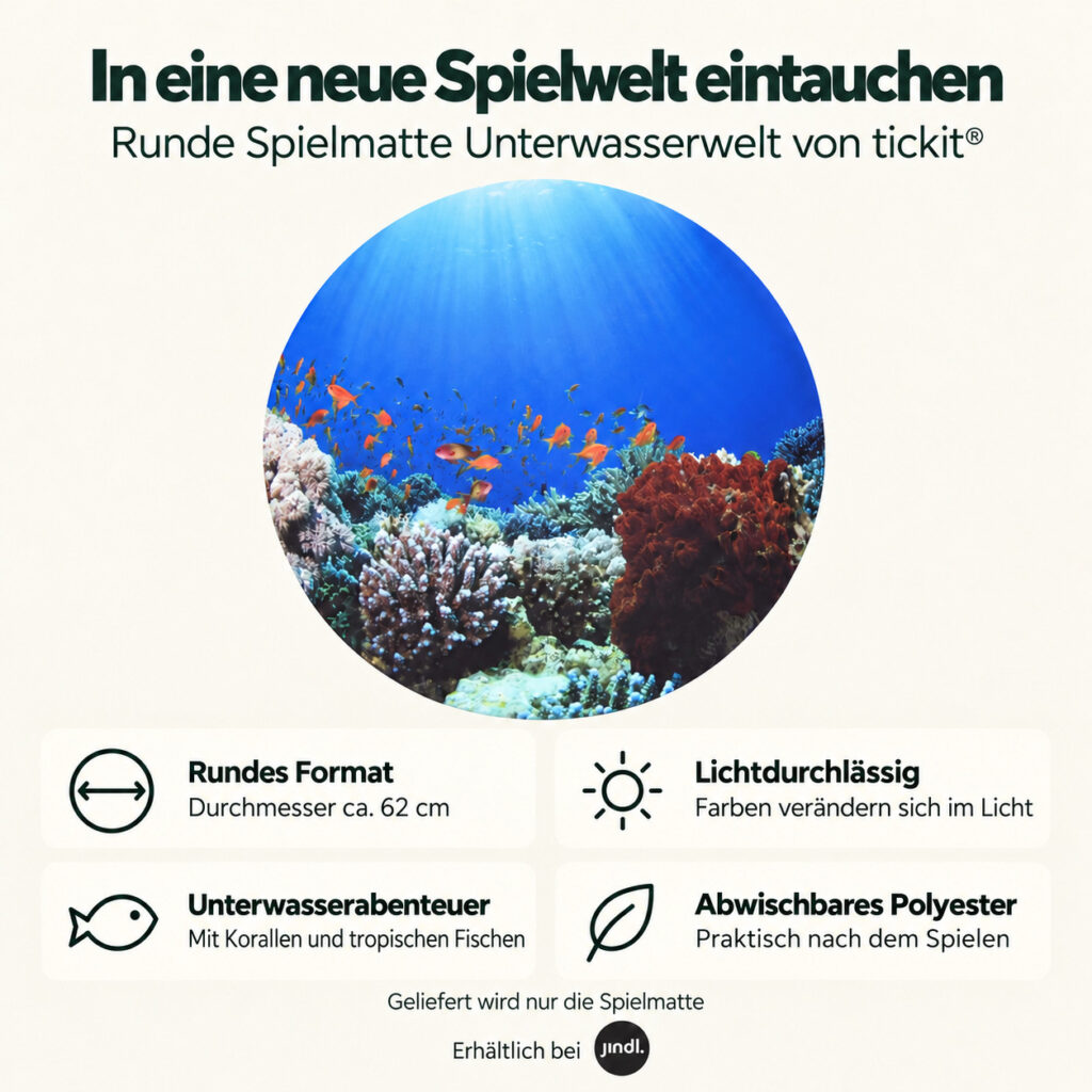 Runde Spielmatte Unterwasserwelt Tickit | Discovery | Vorteile und Produktmerkmale auf Deutsch